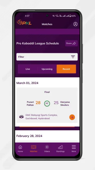 Pro Kabaddi Official App | Indus Appstore | Screenshot