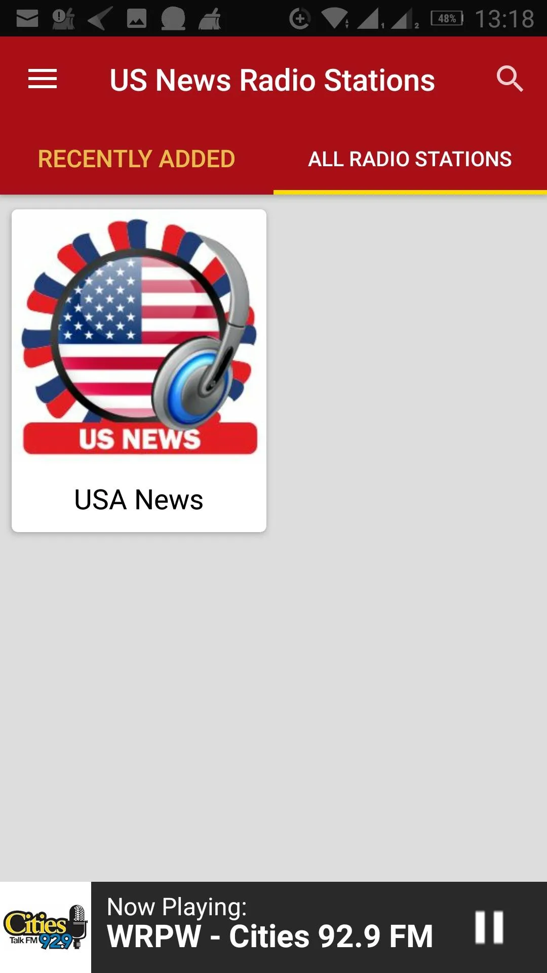 USA News Radio Stations | Indus Appstore | Screenshot