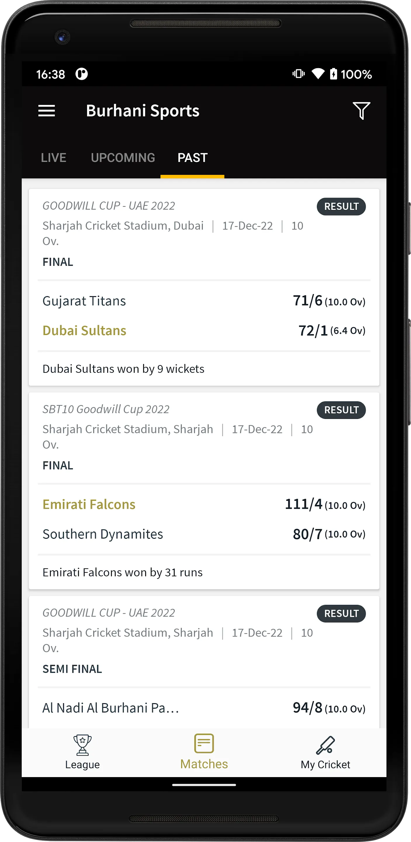 Burhani Sports | Indus Appstore | Screenshot