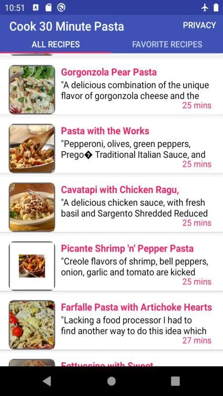 pasta n 30 minute: food recipe | Indus Appstore | Screenshot