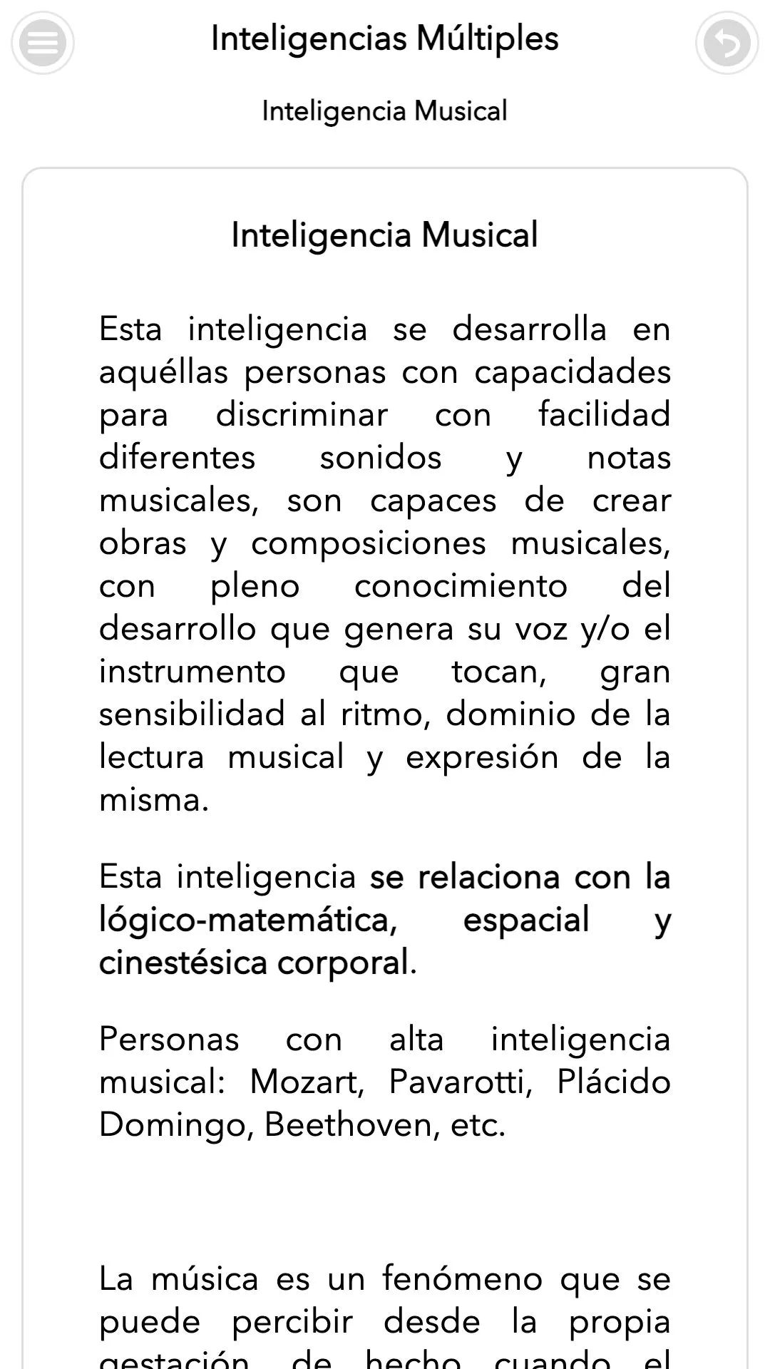 Inteligencias Múltiples | Indus Appstore | Screenshot