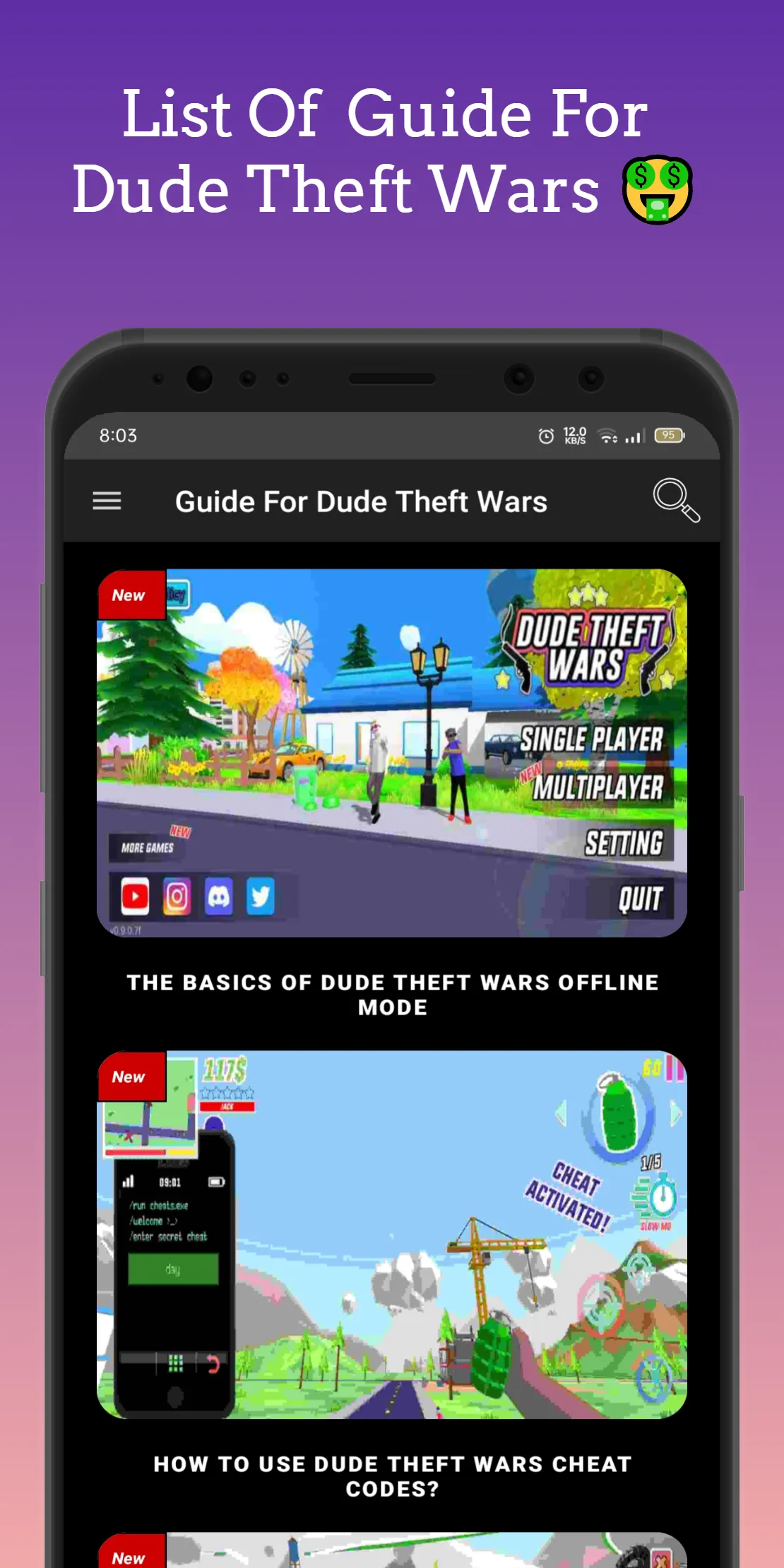 Dude Theft Wars, Cheat Codes | Indus Appstore | Screenshot