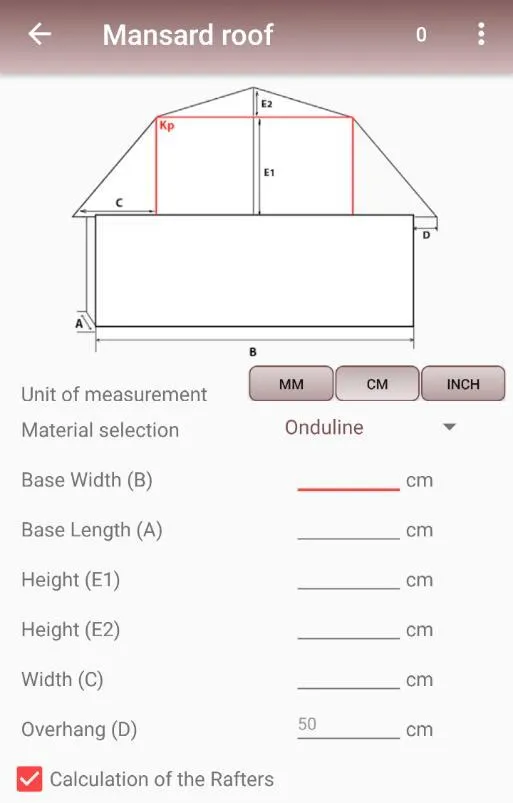 Calculation of the roof | Indus Appstore | Screenshot