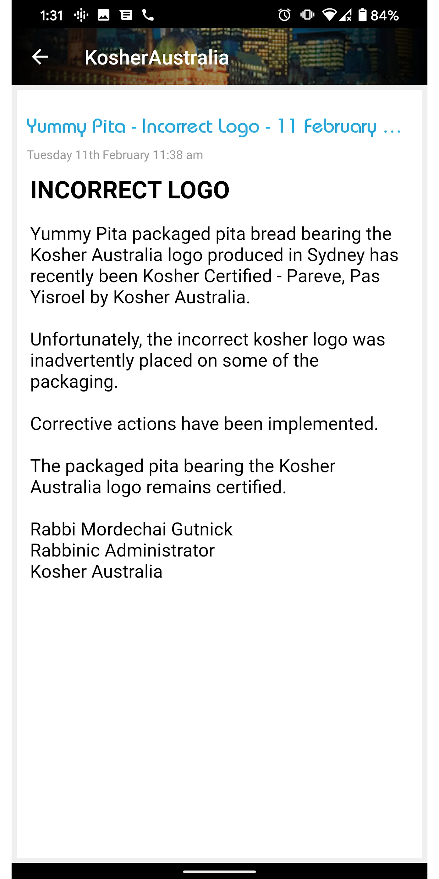 Kosher Australia | Indus Appstore | Screenshot