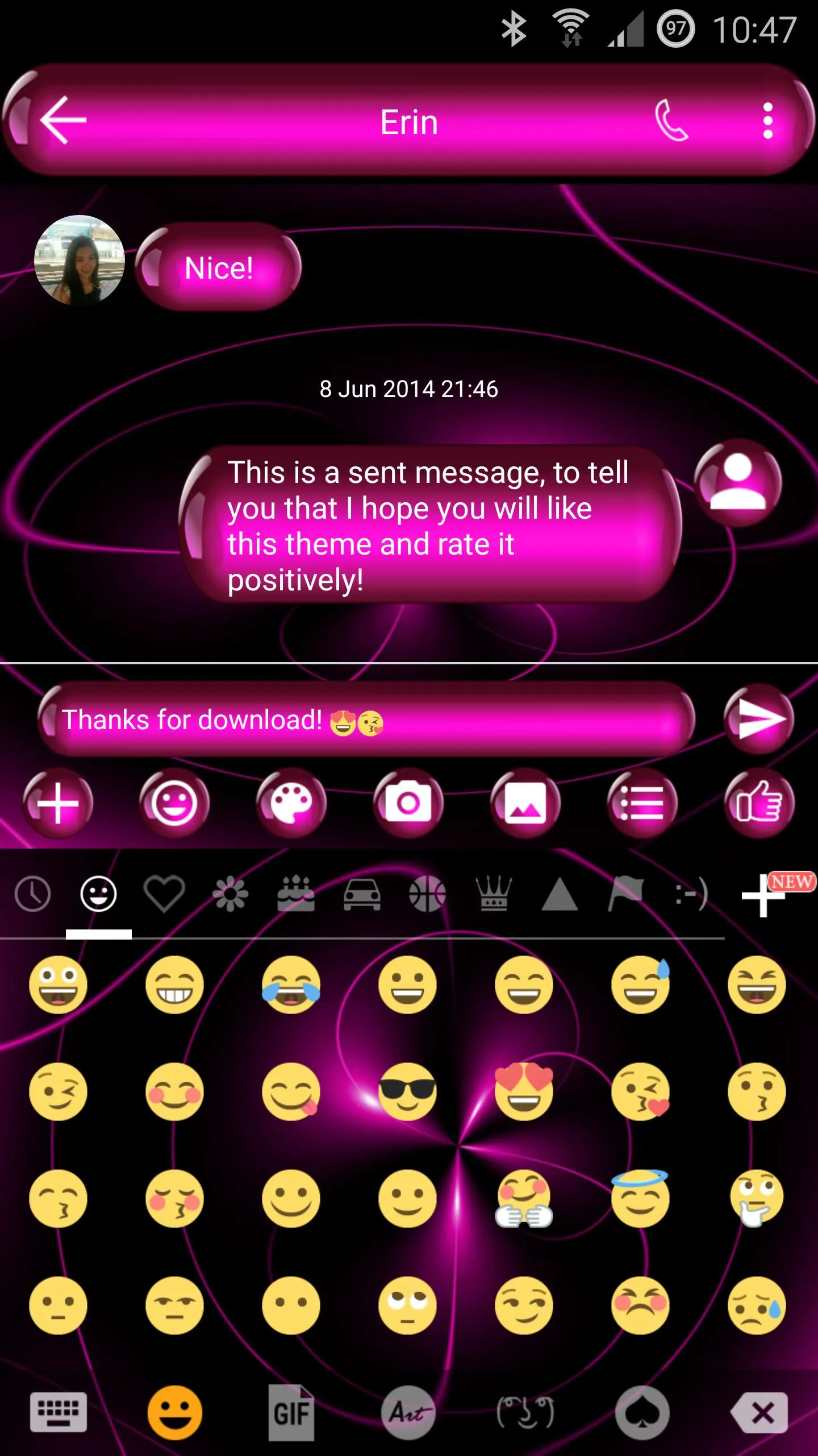 SMS Messages SpheresPink Theme | Indus Appstore | Screenshot