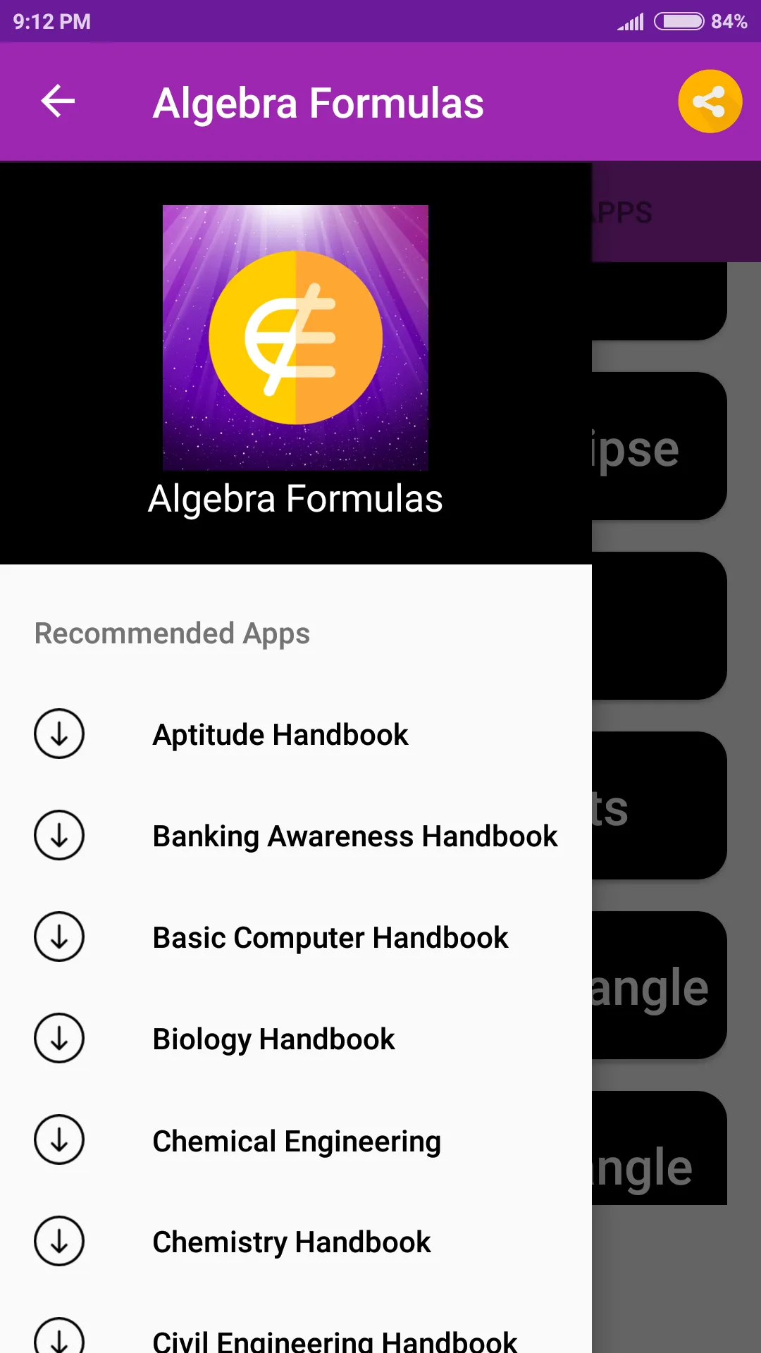 Algebra Formulas | Indus Appstore | Screenshot