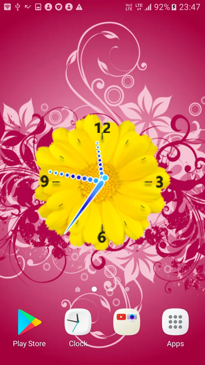 Flowers Clock Live wallpaper | Indus Appstore | Screenshot