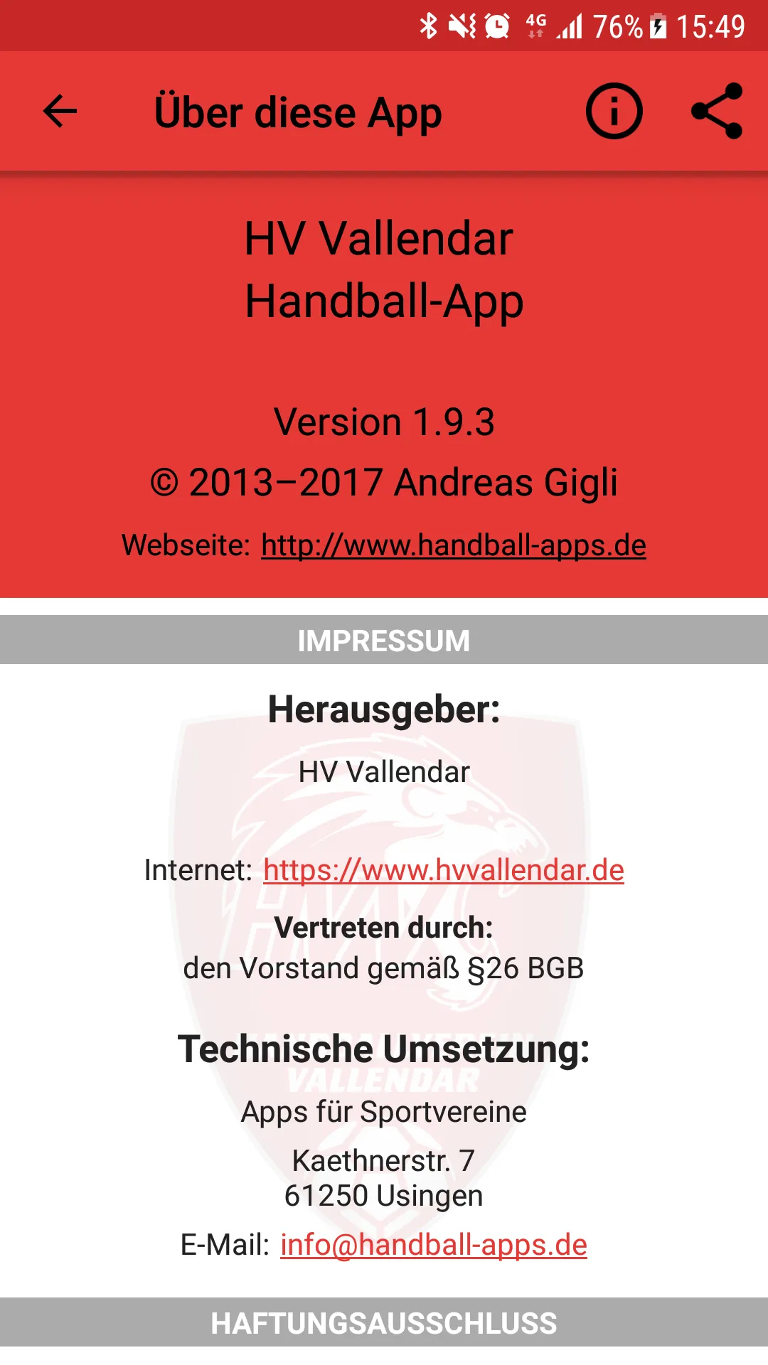 HV Vallendar | Indus Appstore | Screenshot