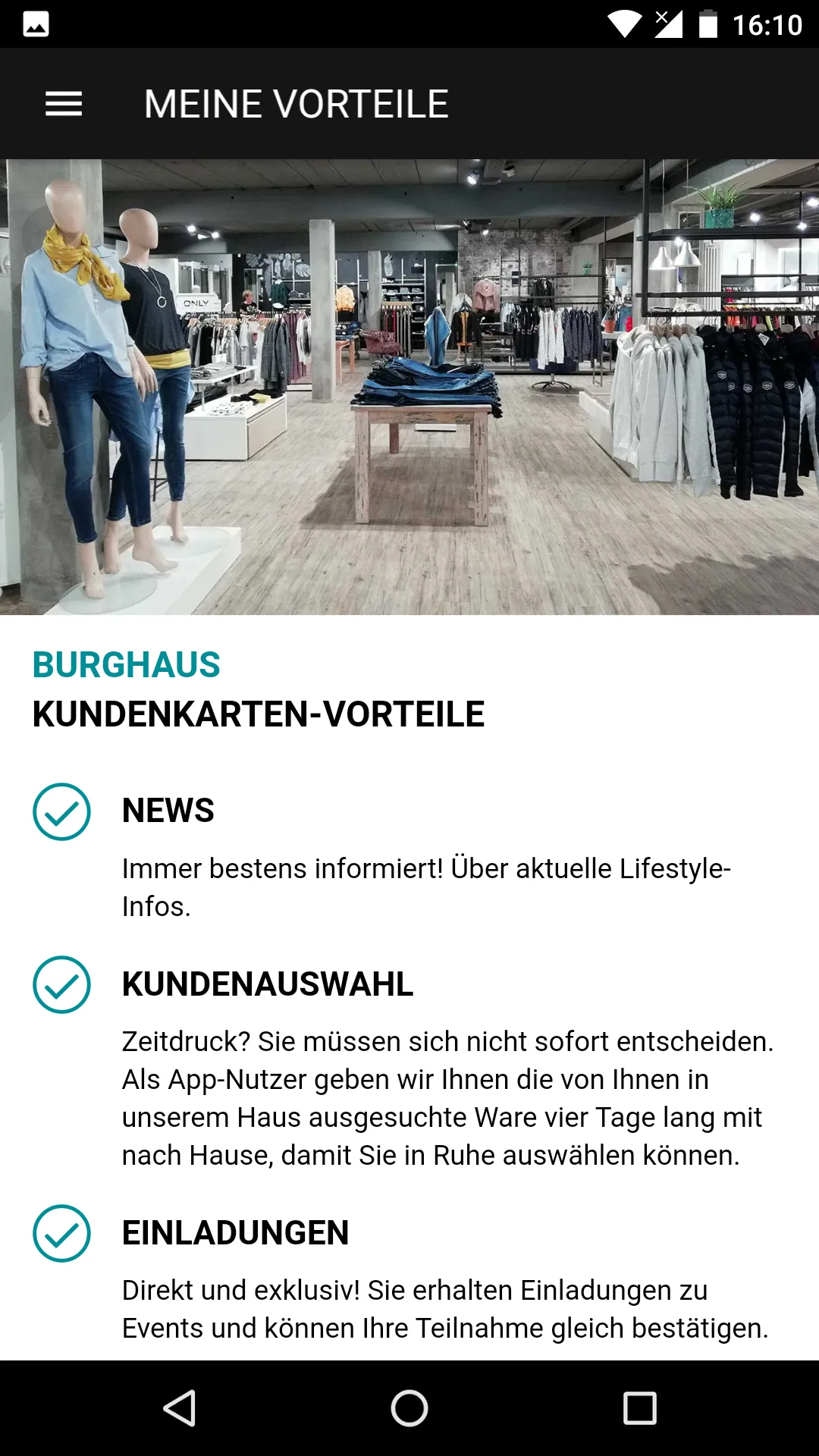 Modehaus Burghaus | Indus Appstore | Screenshot