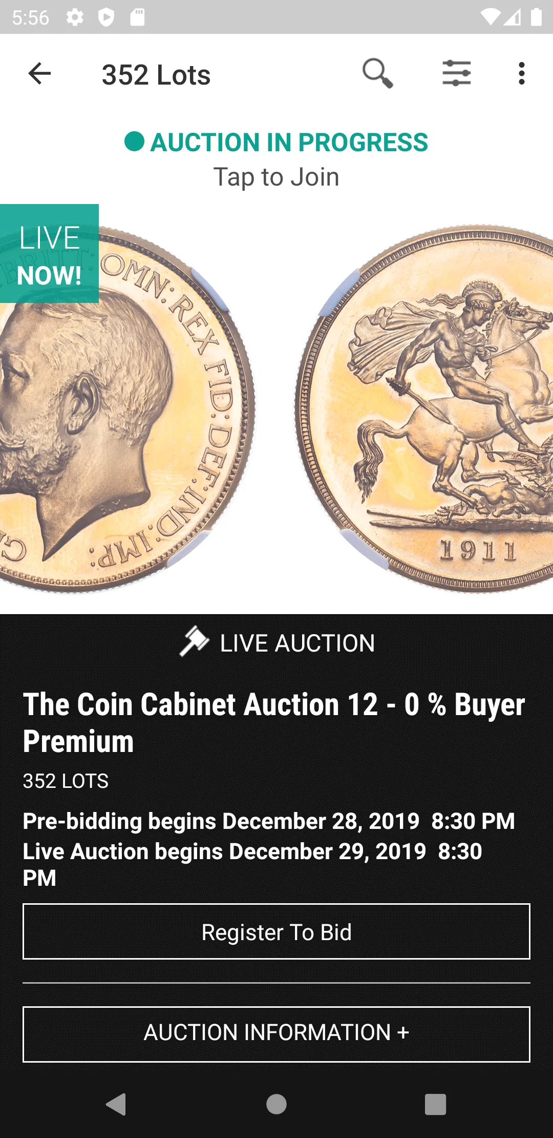 The Coin Cabinet Auctions | Indus Appstore | Screenshot