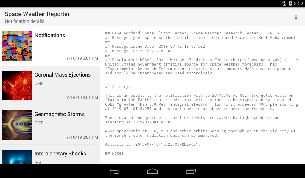 Space Weather Reporter | Indus Appstore | Screenshot