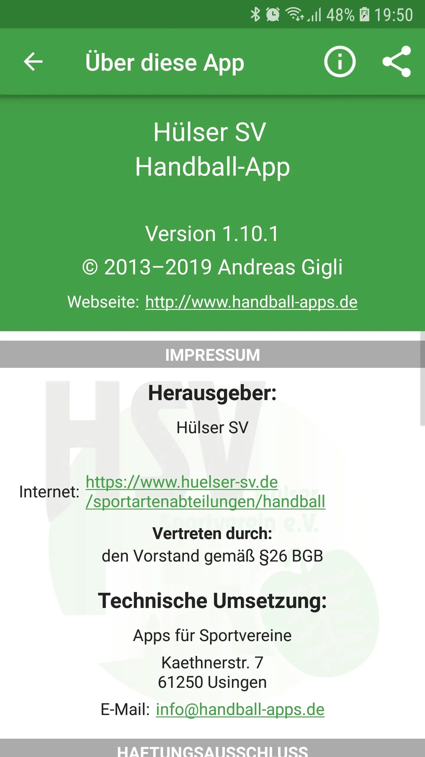 Hülser Sportverein Handball | Indus Appstore | Screenshot