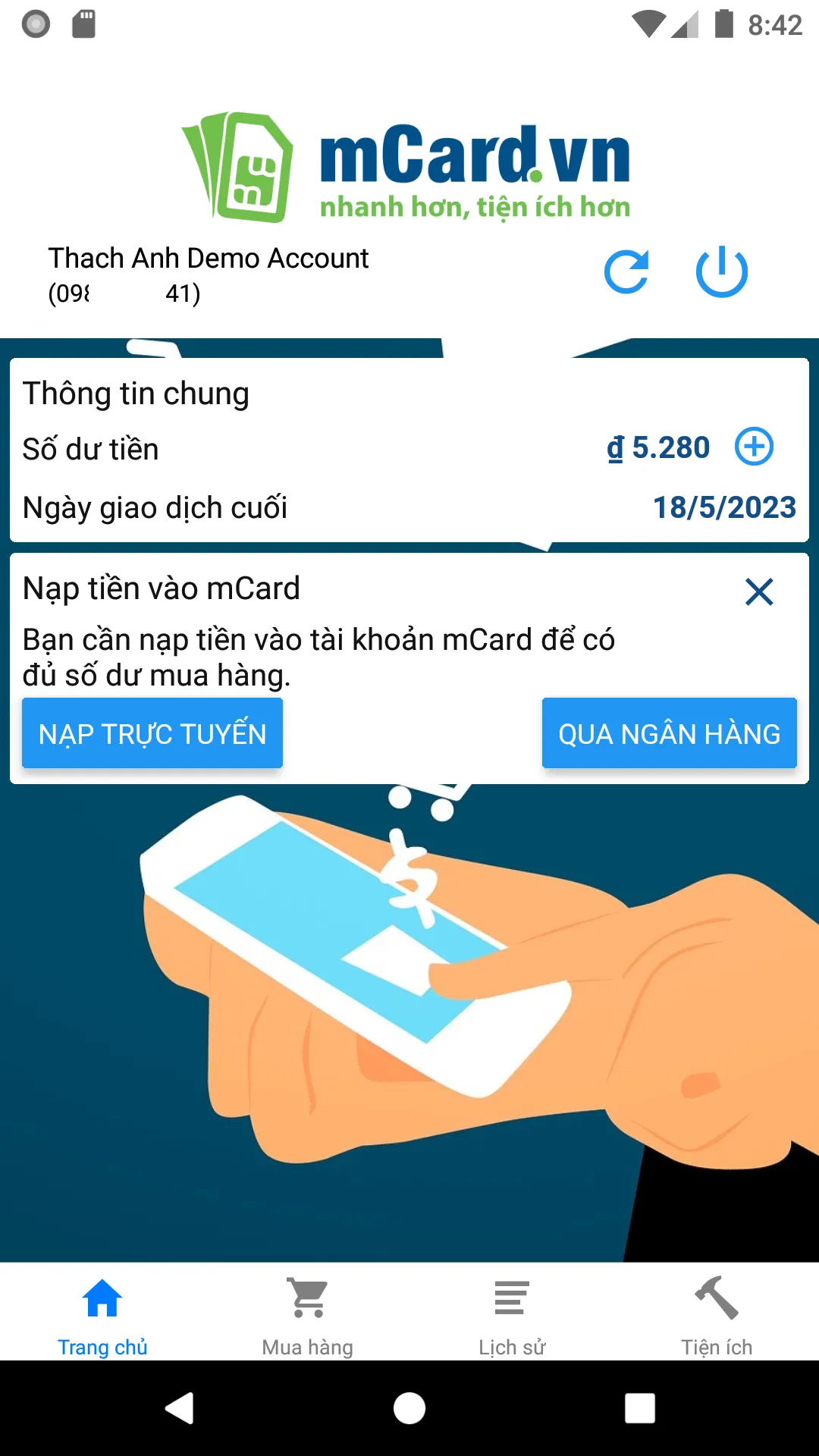 mCard.vn | Indus Appstore | Screenshot