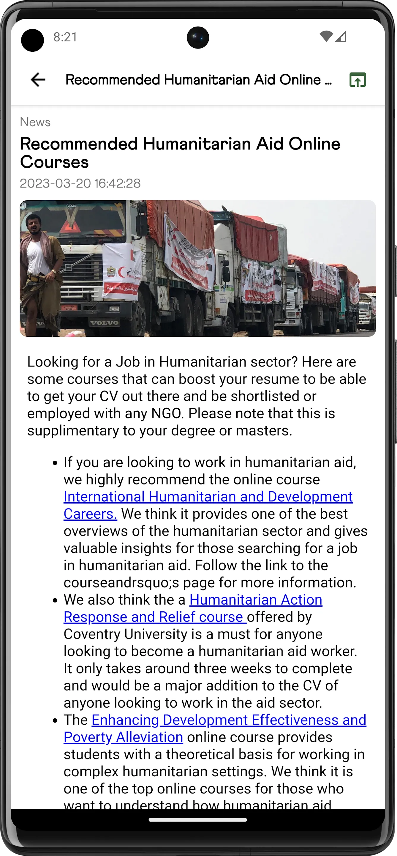 Humanitarian Jobs | Indus Appstore | Screenshot