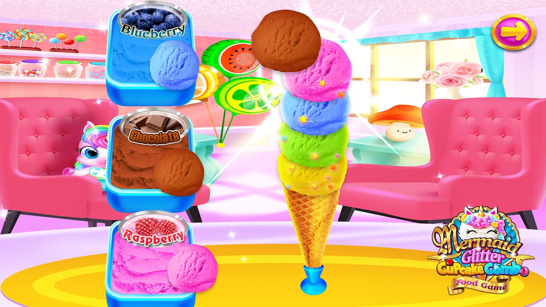 Mermaid Glitter Cupcake Chef | Indus Appstore | Screenshot