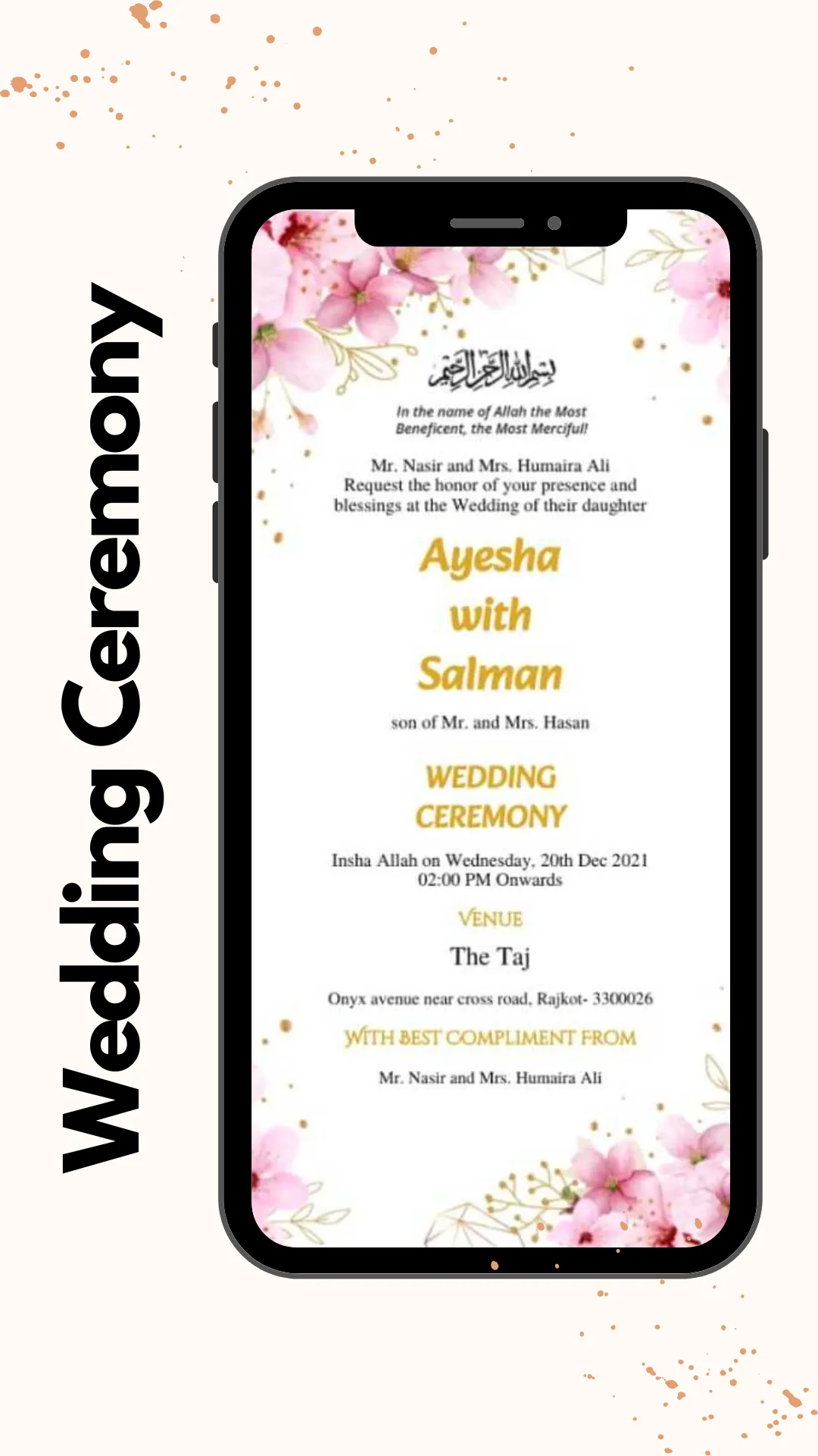 Muslim Wedding Card Maker | Indus Appstore | Screenshot