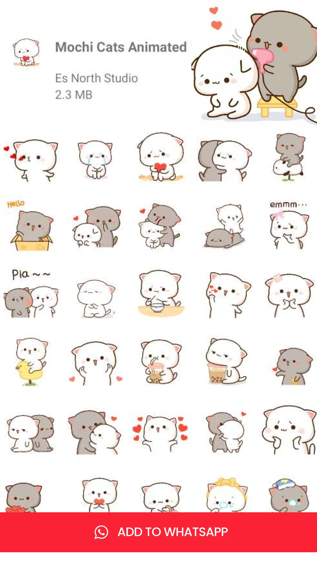 Mochi Cat Stickers - WASticker | Indus Appstore | Screenshot