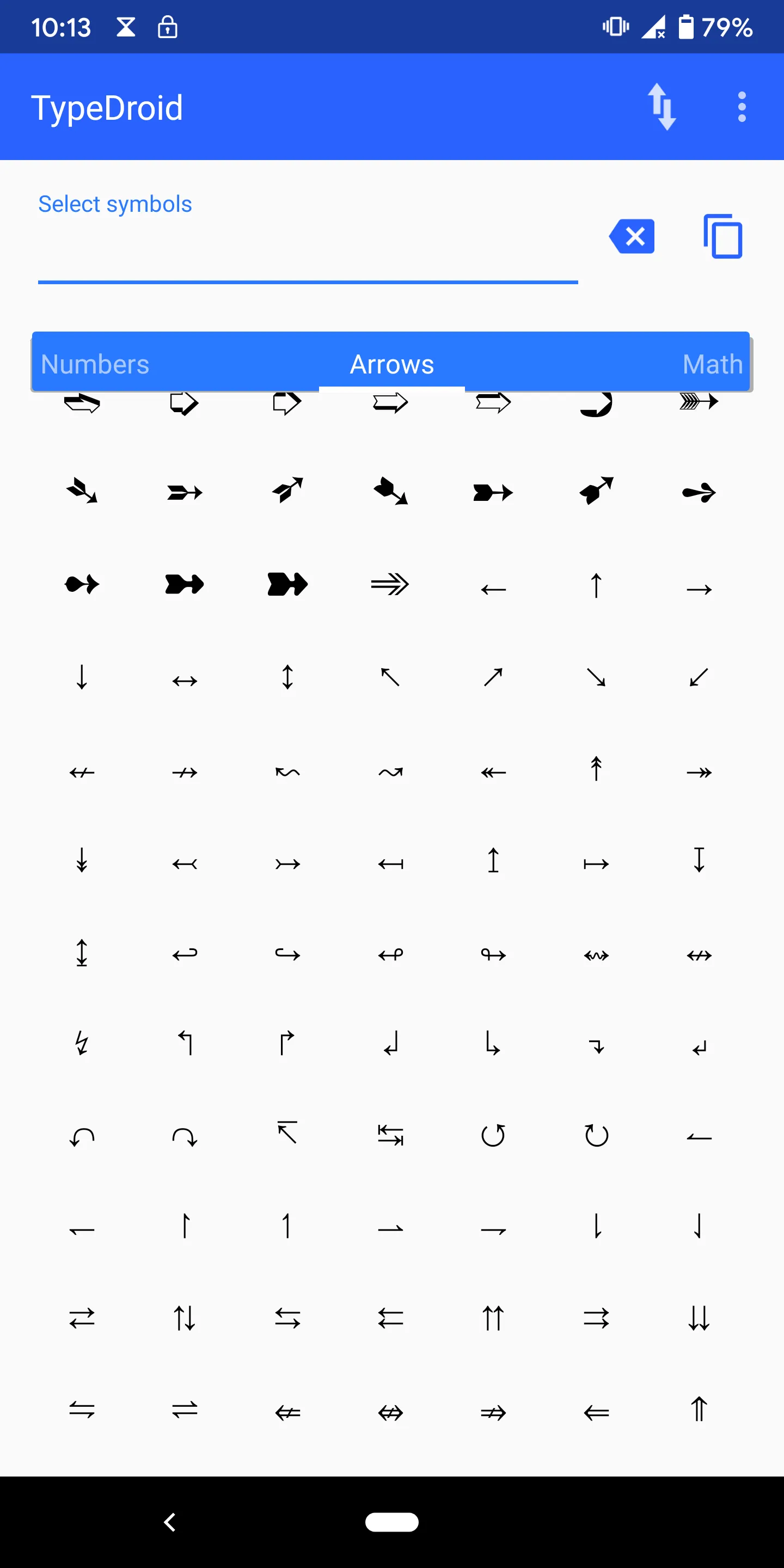 Type Droid (1000+ symbols) | Indus Appstore | Screenshot