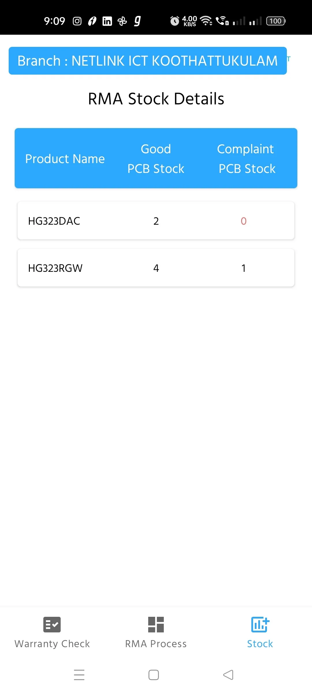 Netlink RMA App | Indus Appstore | Screenshot