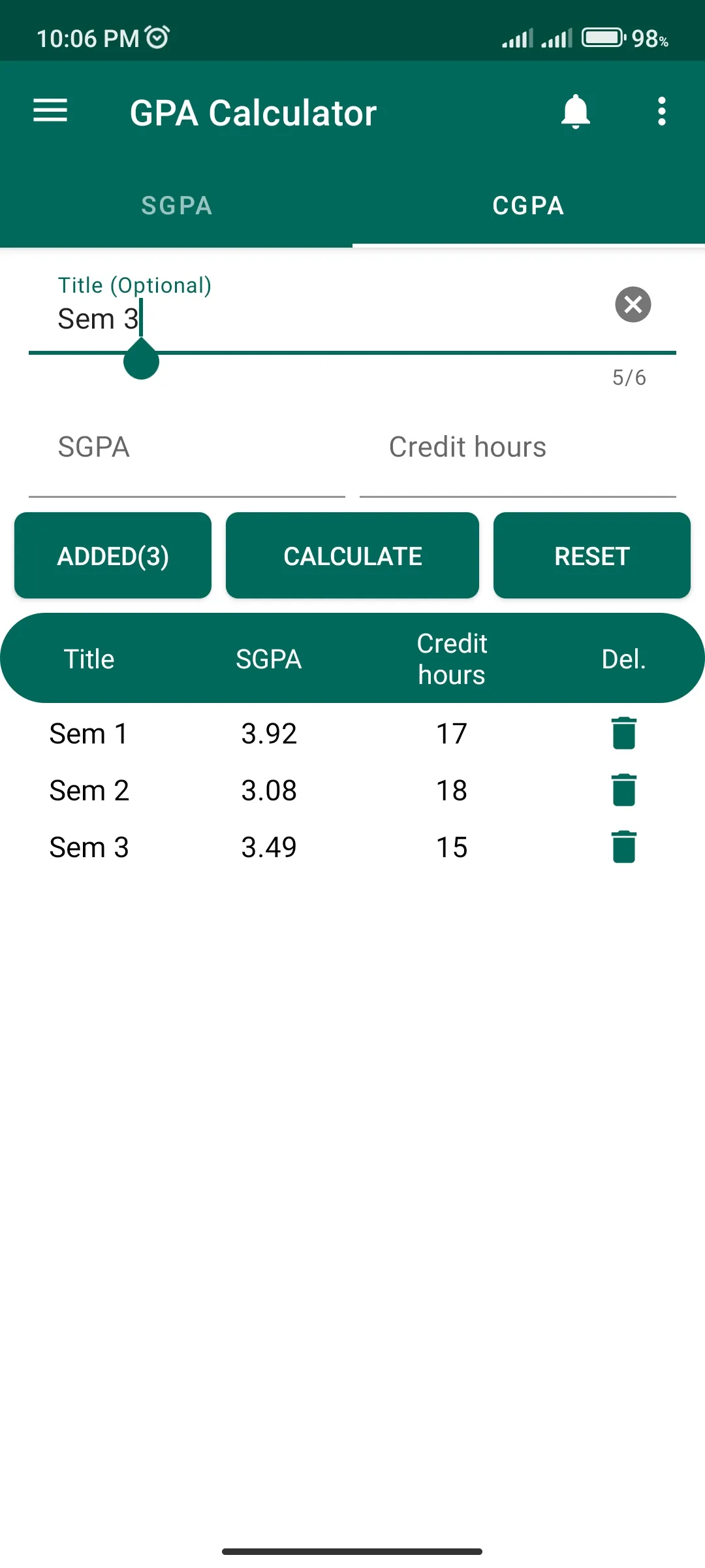 NUML GPA Calculator | Indus Appstore | Screenshot