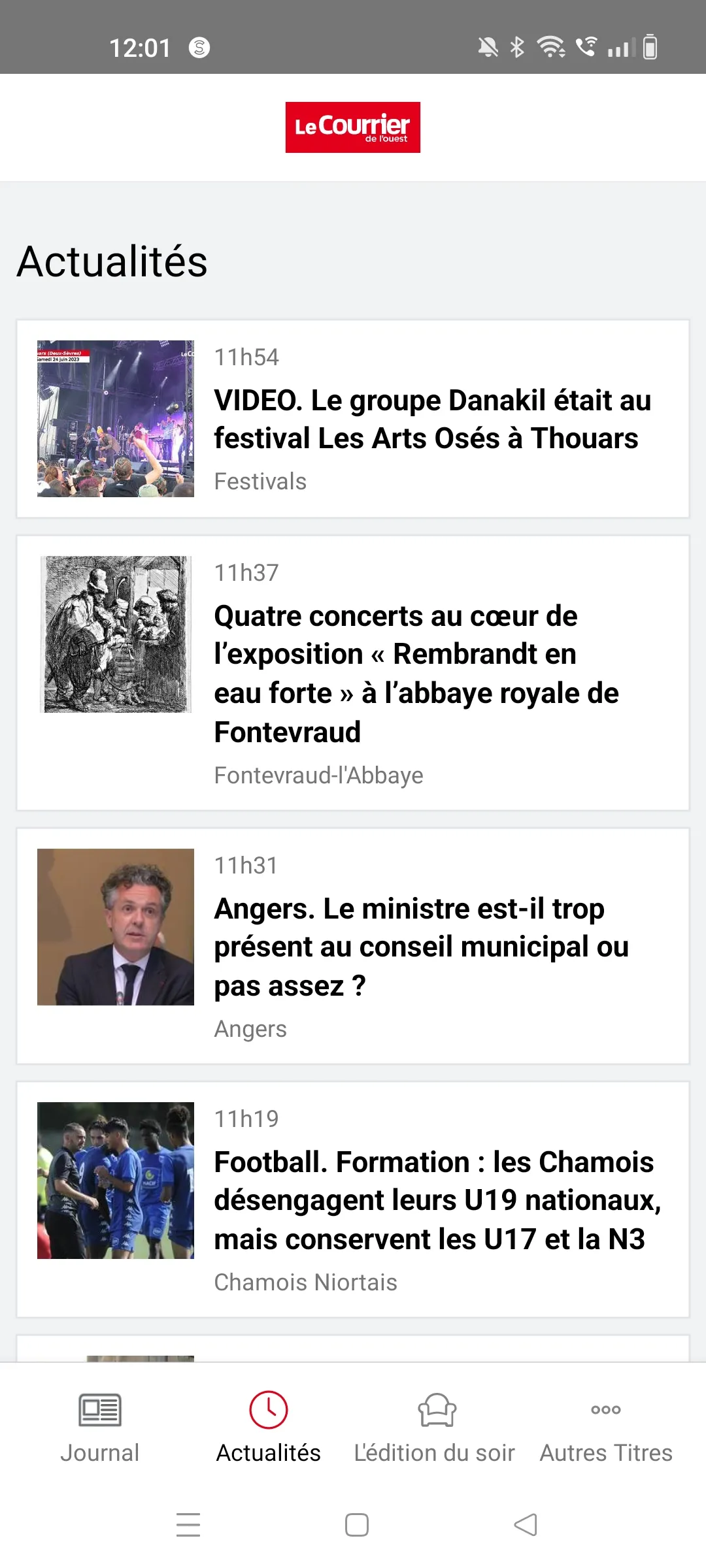 Le Courrier de l'Ouest Journal | Indus Appstore | Screenshot