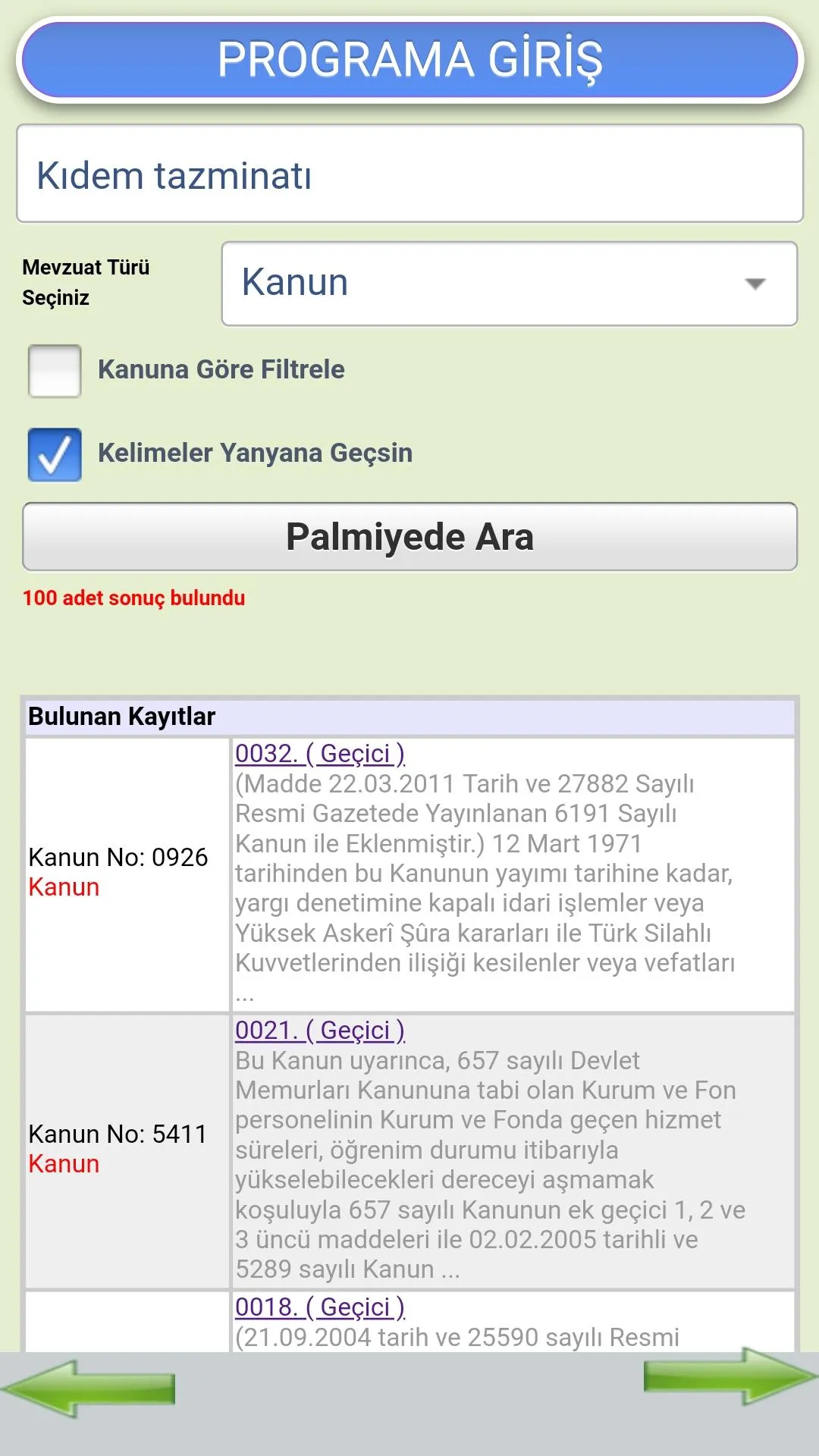 Palmiye Mevzuat (Demo) | Indus Appstore | Screenshot