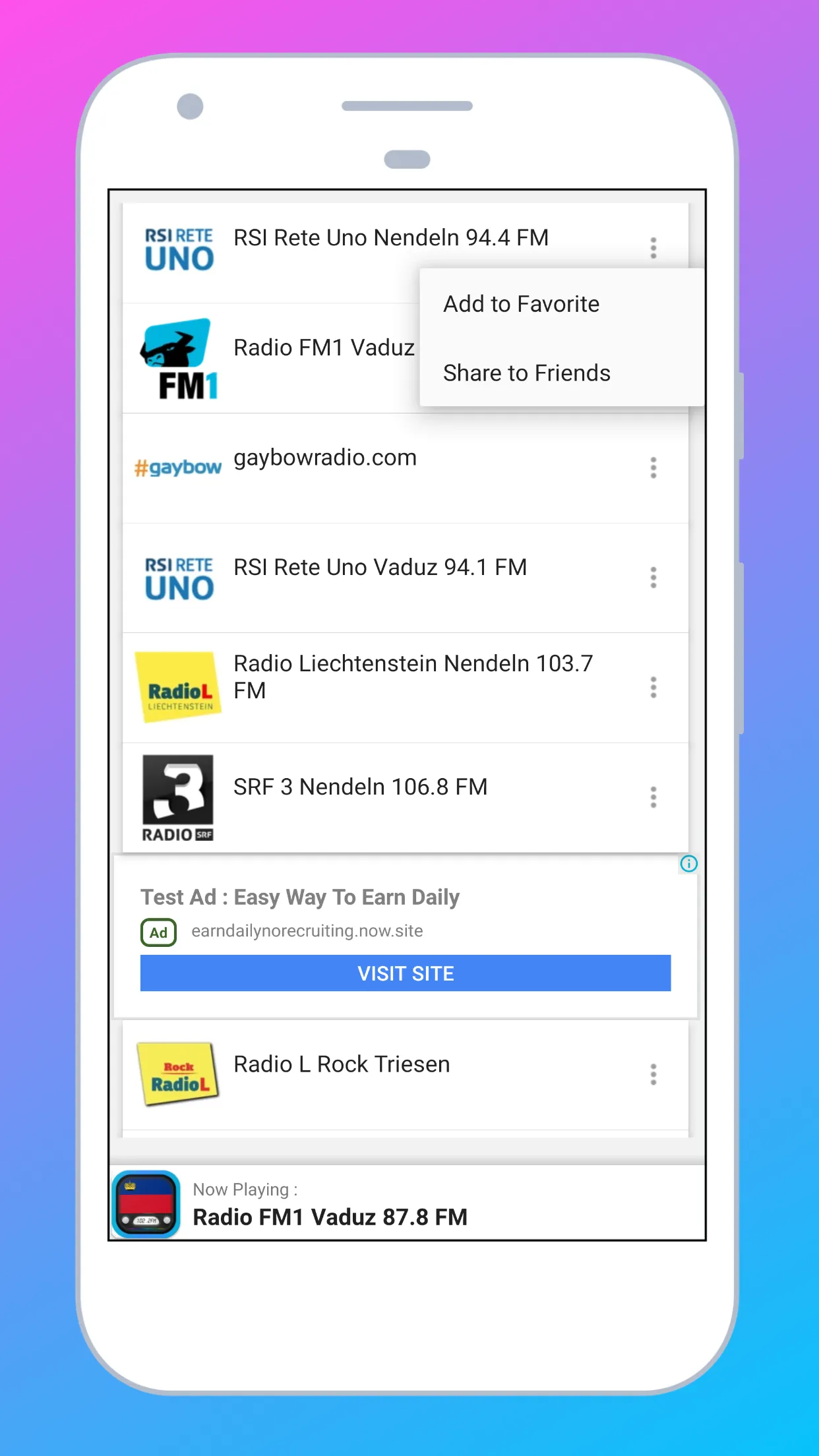 Radio Liechtenstein + Radio FM | Indus Appstore | Screenshot