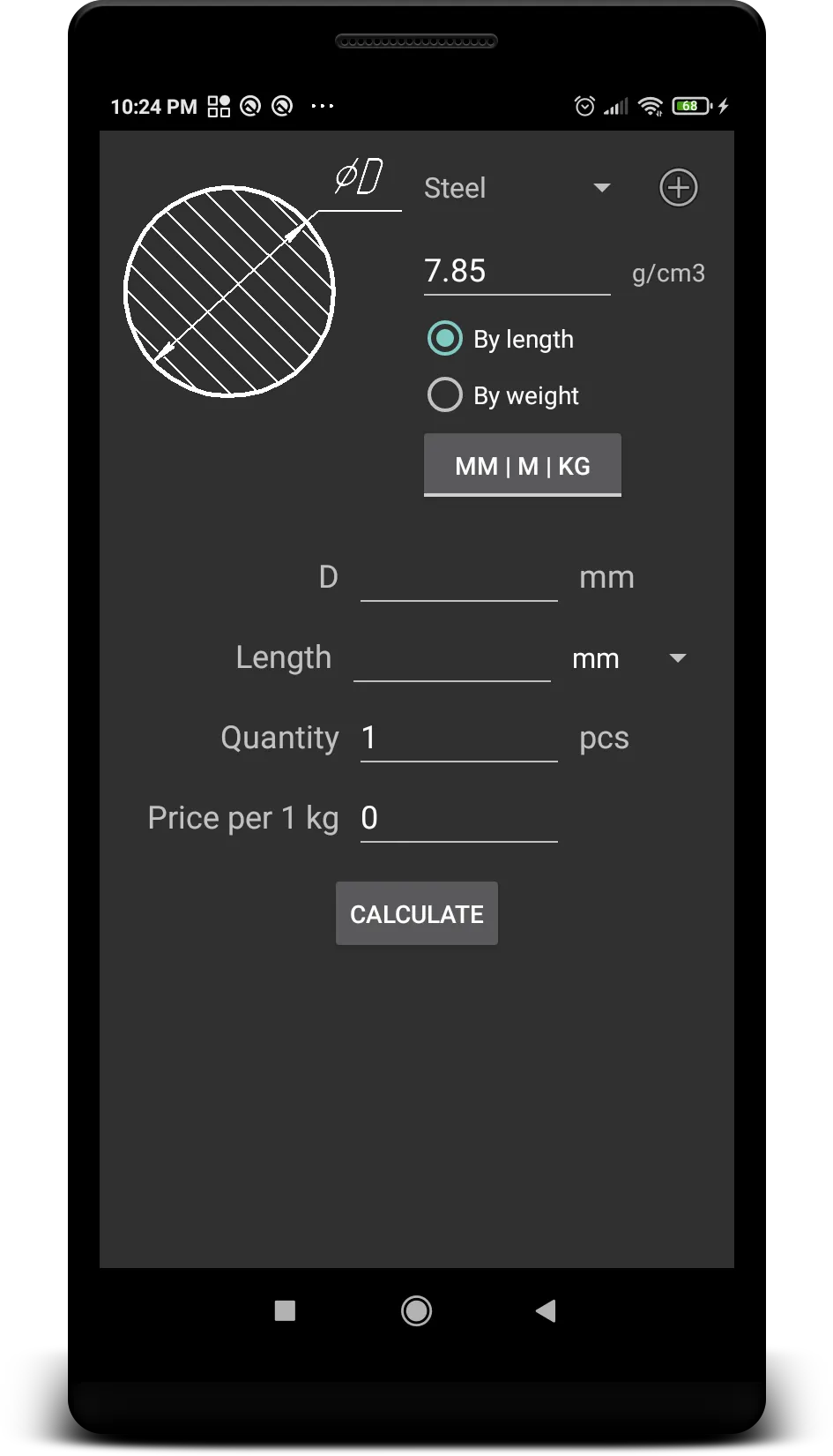 Metal Weight  Calculator | Indus Appstore | Screenshot