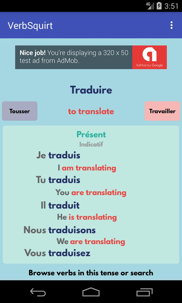 VerbSquirt French Verbs | Indus Appstore | Screenshot