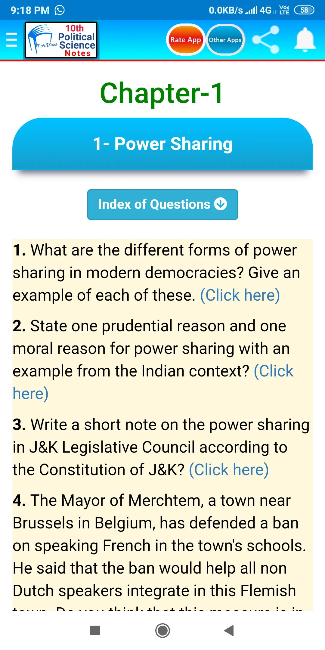 10th Political Science Notes | Indus Appstore | Screenshot