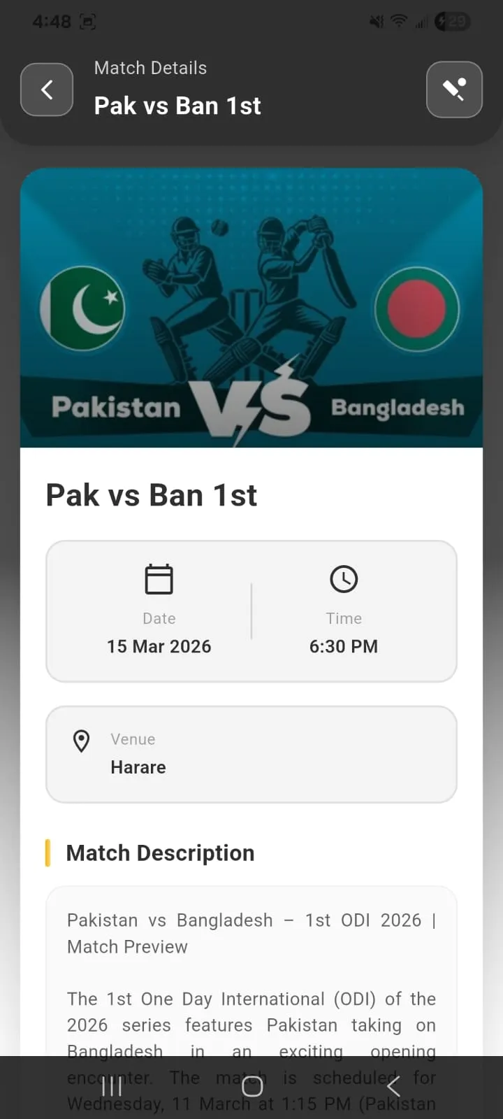 Live Cricket TV HD | Indus Appstore | Screenshot