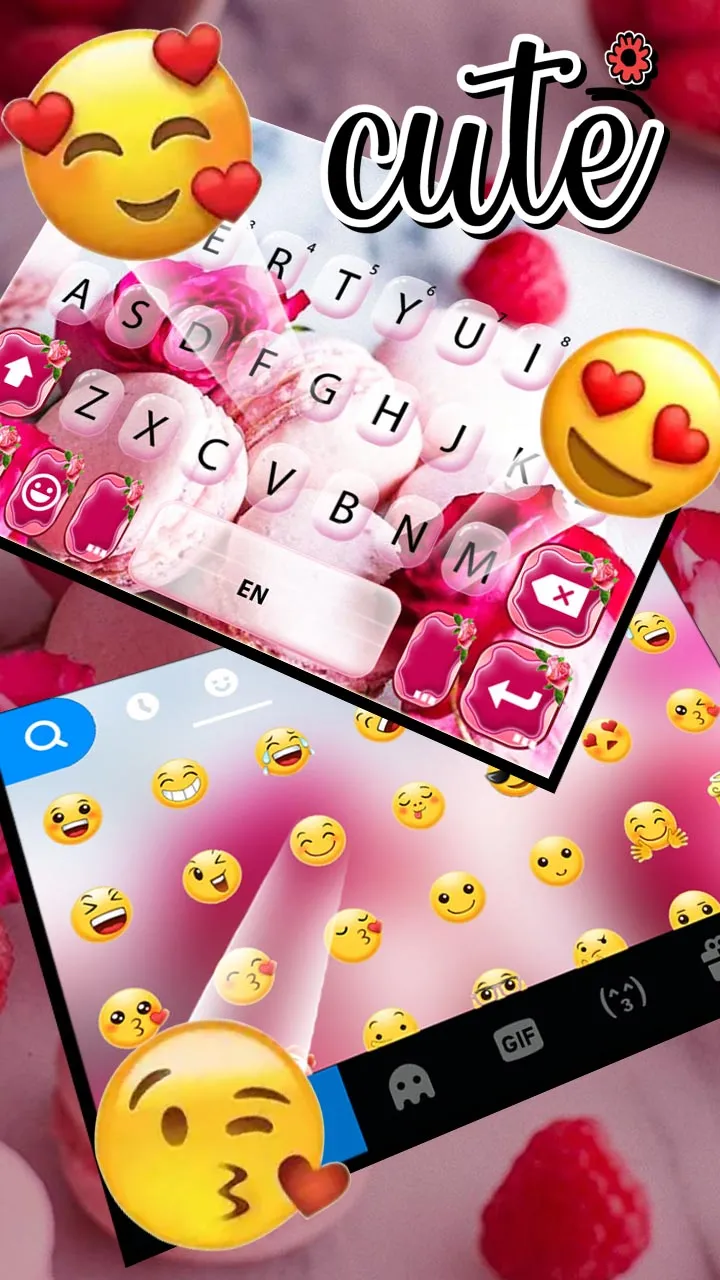 Rose Pink Macaroon Keyboard Ba | Indus Appstore | Screenshot