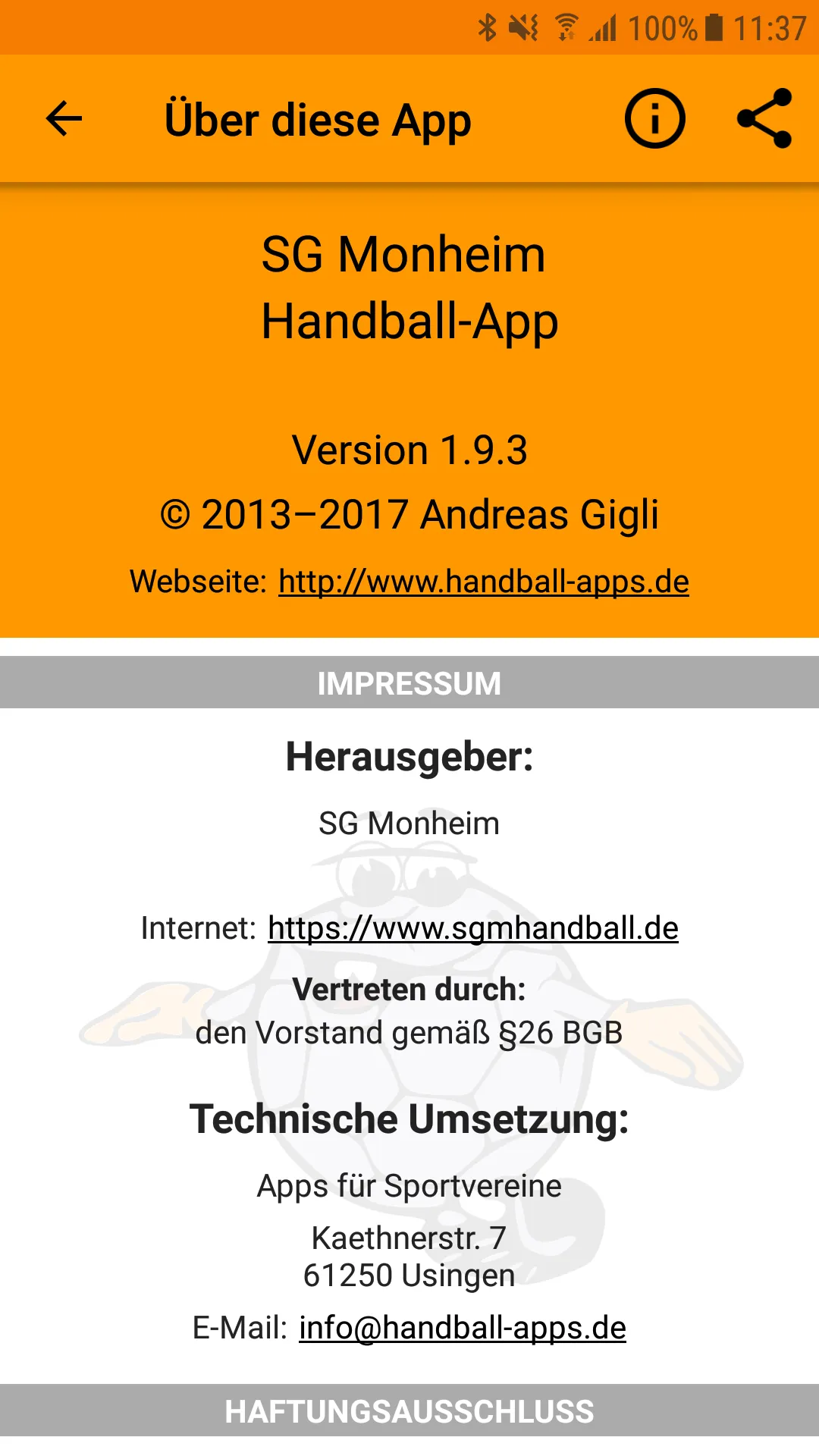 SG Monheim Handball | Indus Appstore | Screenshot