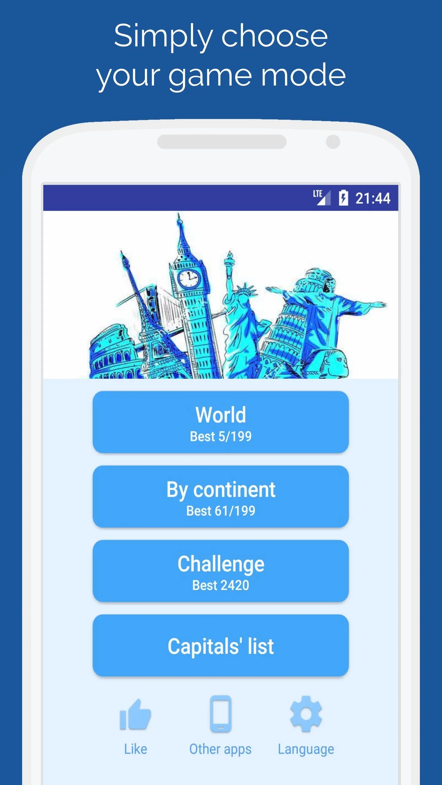 Capitals of the countries Quiz | Indus Appstore | Screenshot