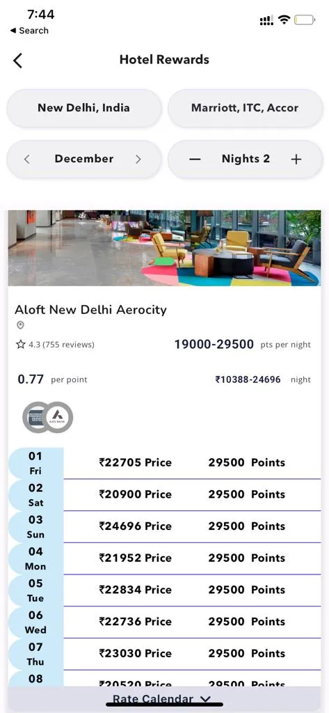 Redeem - Award Seats Search | Indus Appstore | Screenshot