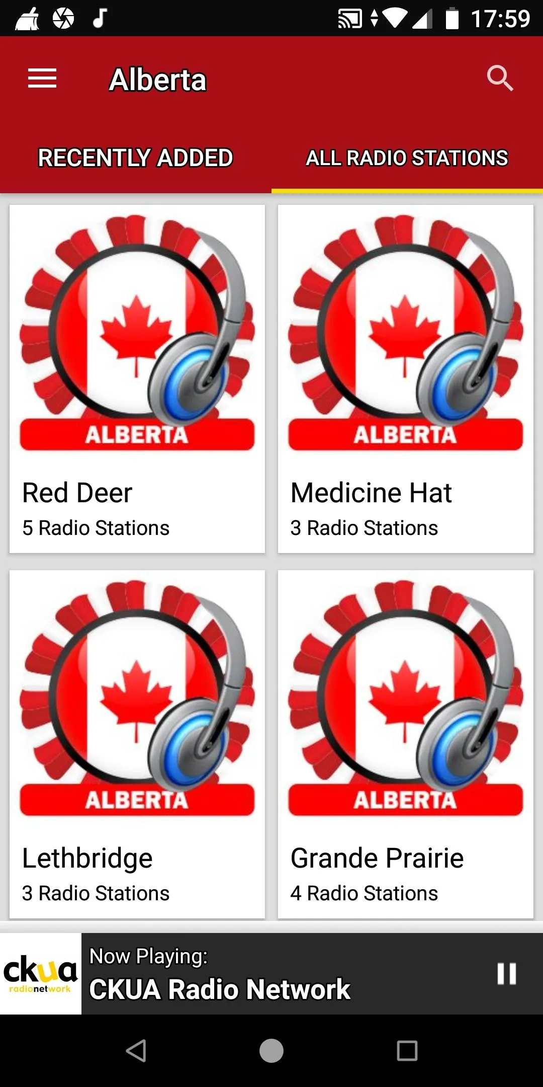 Alberta Radio Stations | Indus Appstore | Screenshot