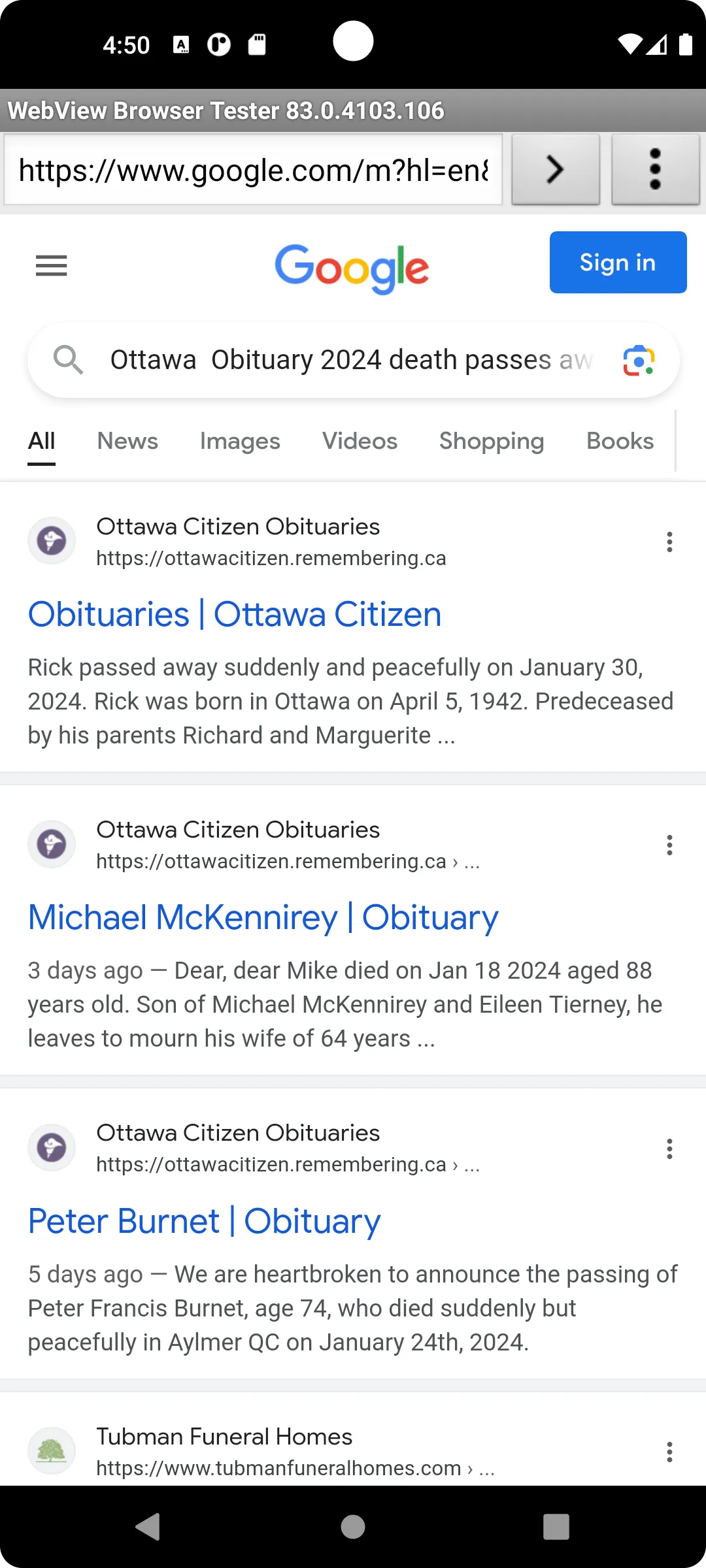 Local Obituary Search | Indus Appstore | Screenshot