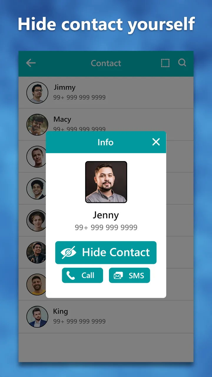 Hide Numbers from Contact List | Indus Appstore | Screenshot