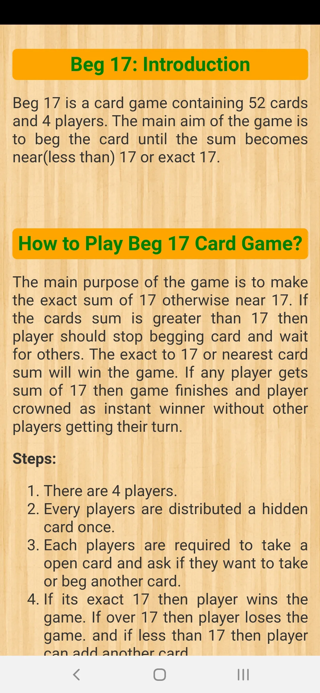 Beg 17 Card Game - Maghe Satra | Indus Appstore | Screenshot