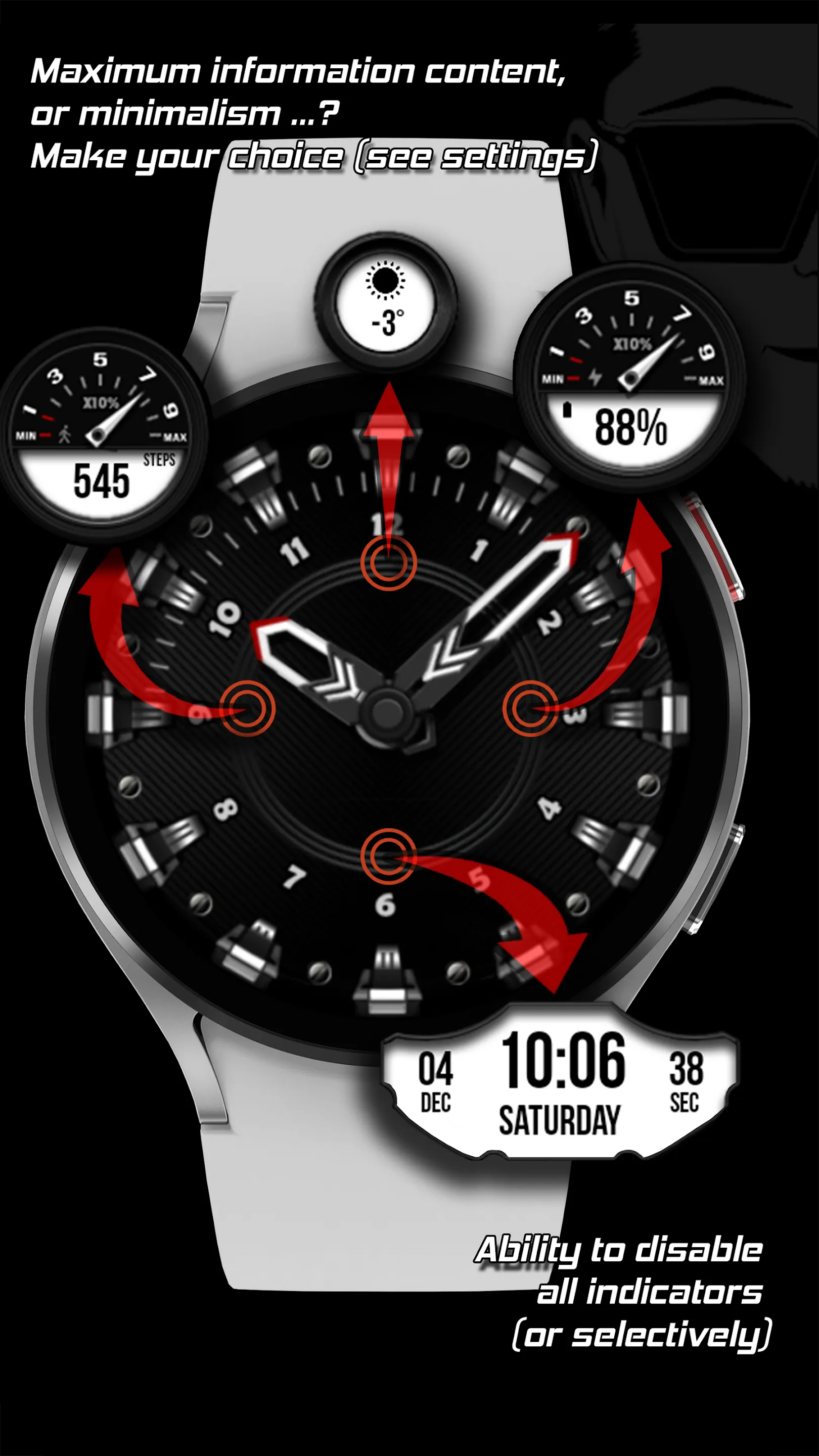 WFP 225 Modern watch face | Indus Appstore | Screenshot