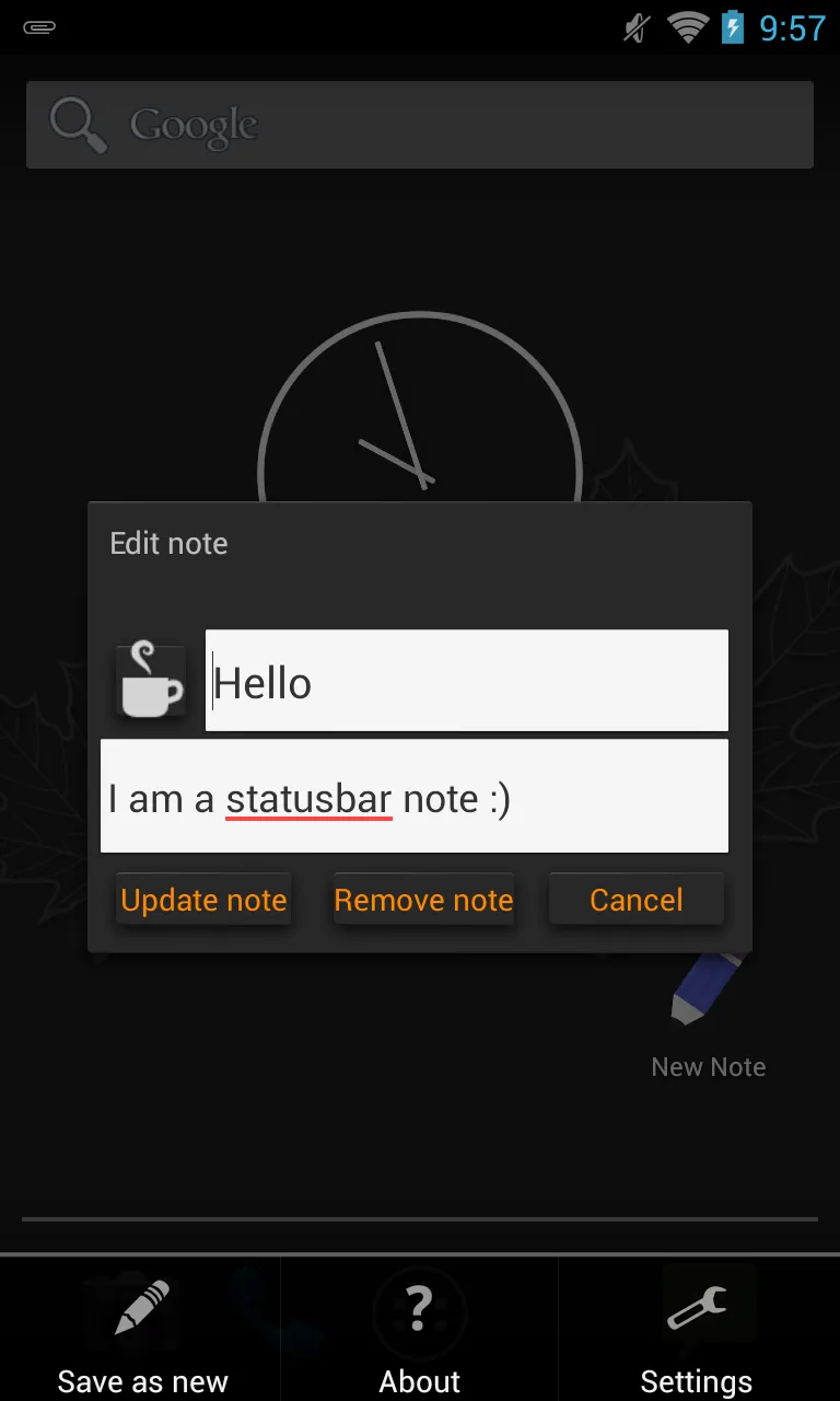 Quick Notes in Statusbar | Indus Appstore | Screenshot