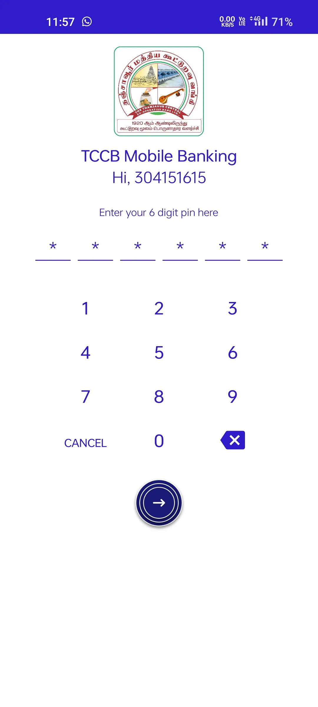 TCCB Mobile Banking | Indus Appstore | Screenshot
