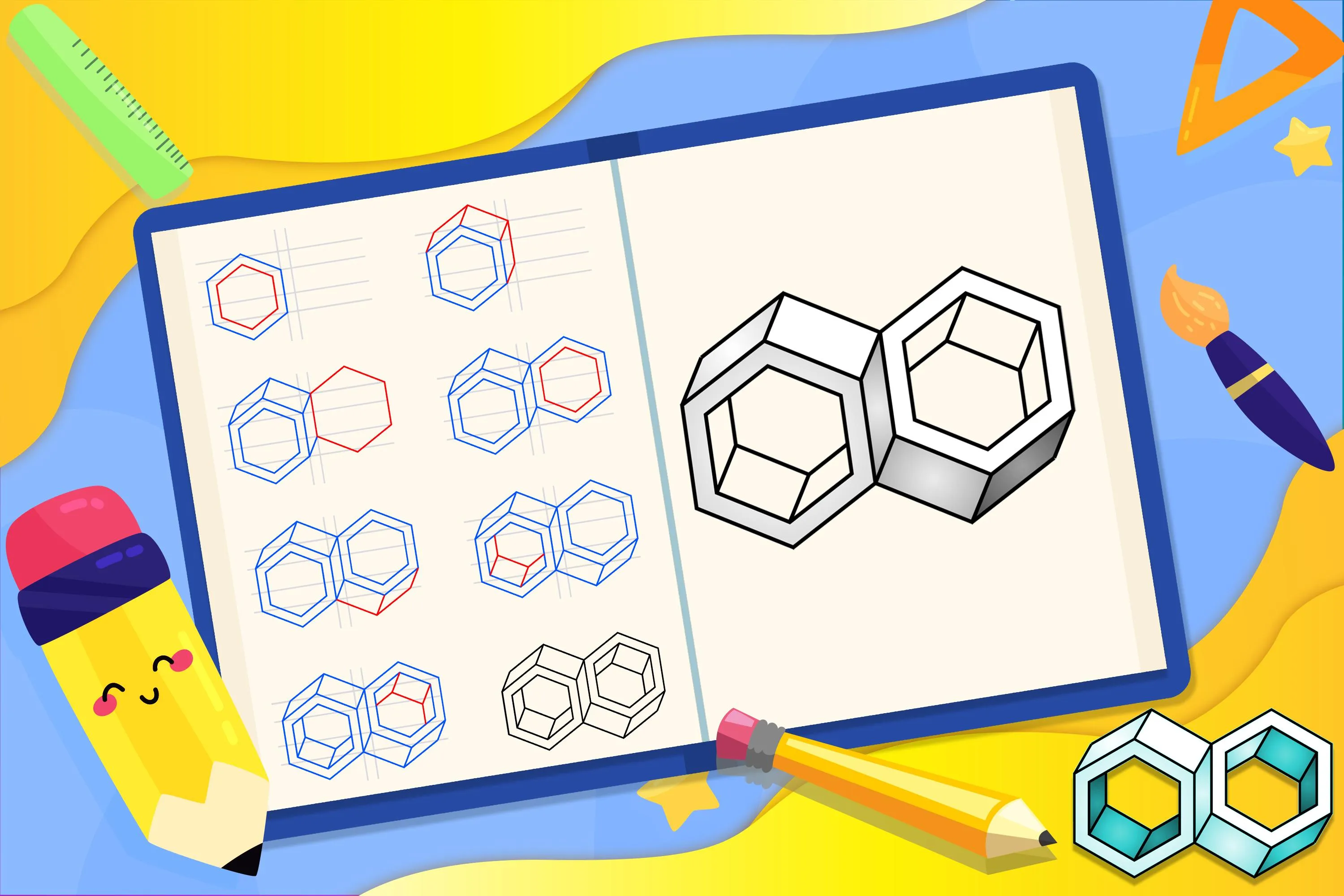 Learn How to Draw 3D Shapes | Indus Appstore | Screenshot