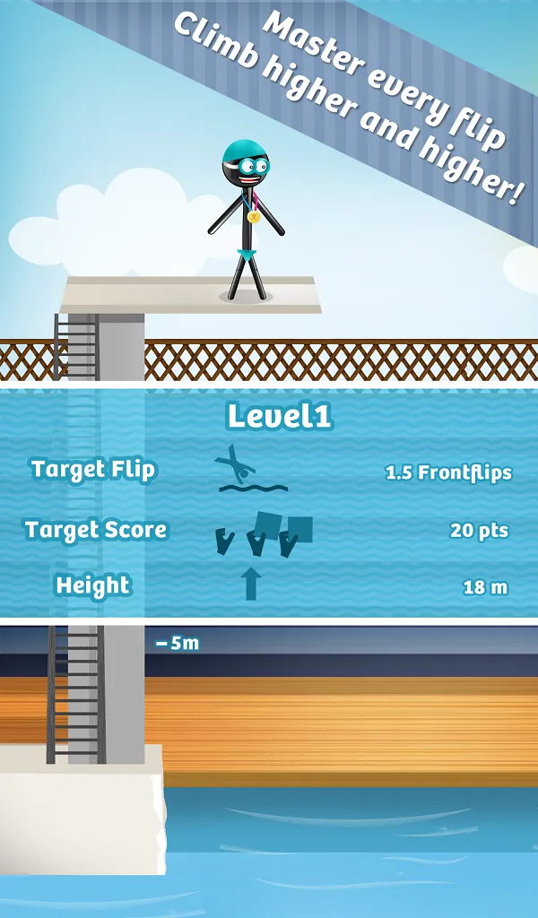 Stickman High Jump Diving Fun | Indus Appstore | Screenshot