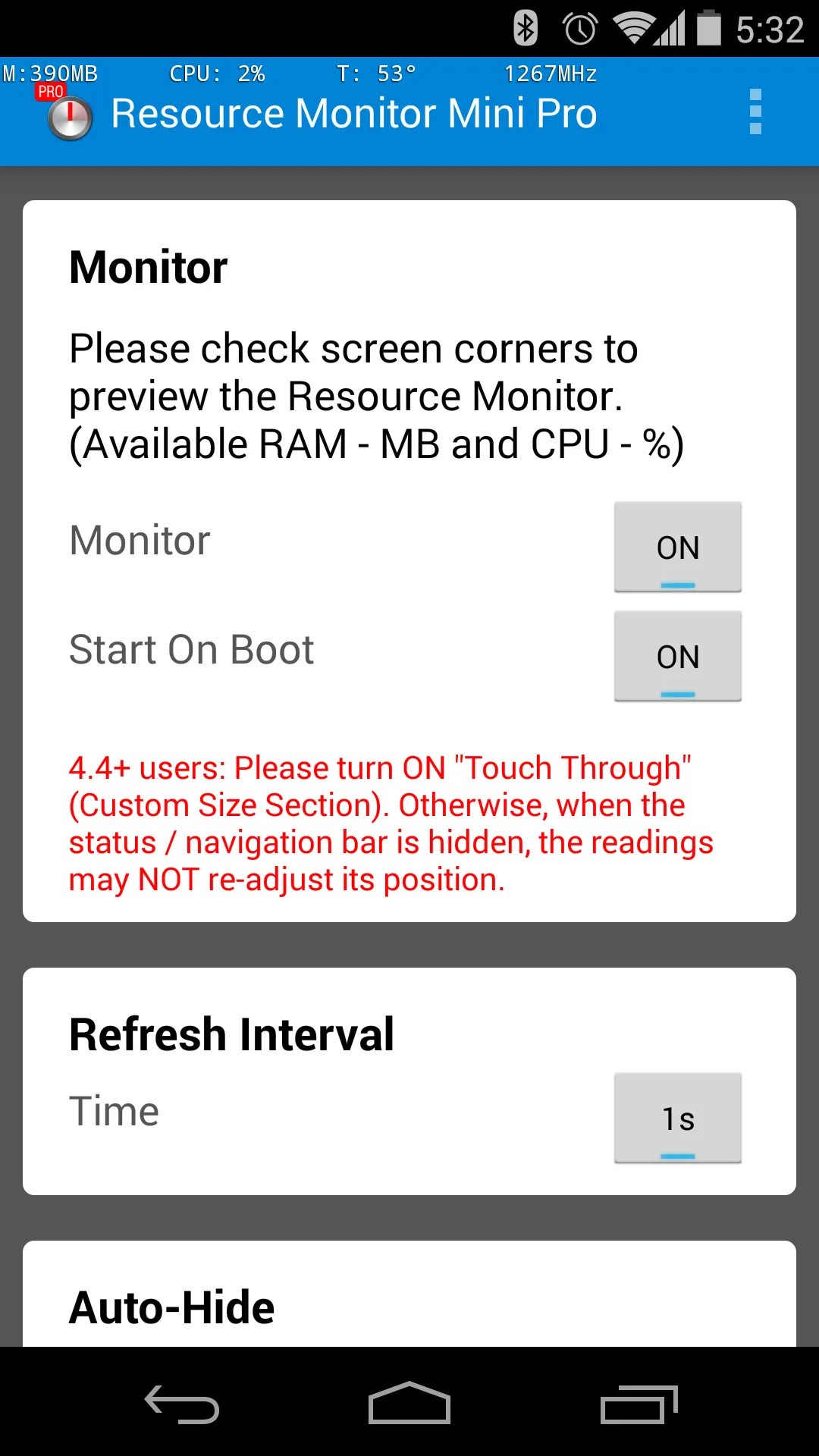 Resource Monitor Mini | Indus Appstore | Screenshot