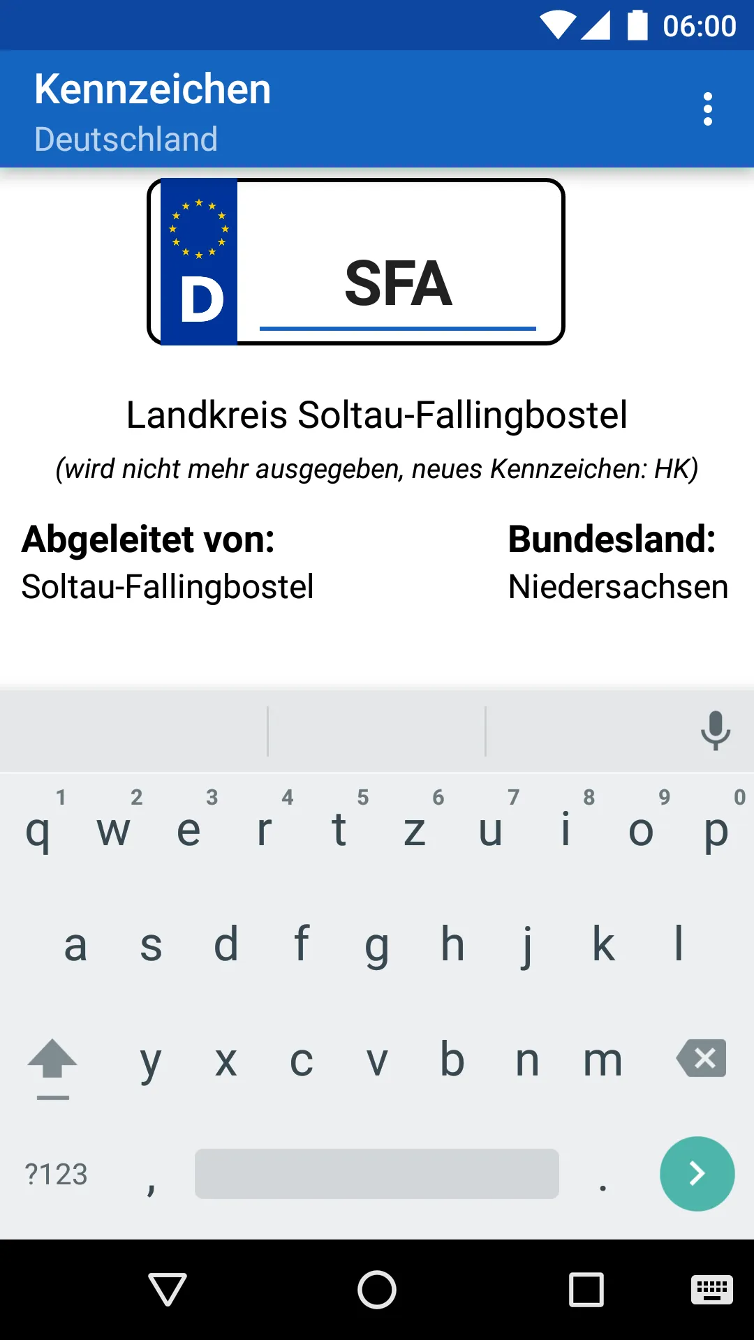 Kennzeichen Deutschland | Indus Appstore | Screenshot