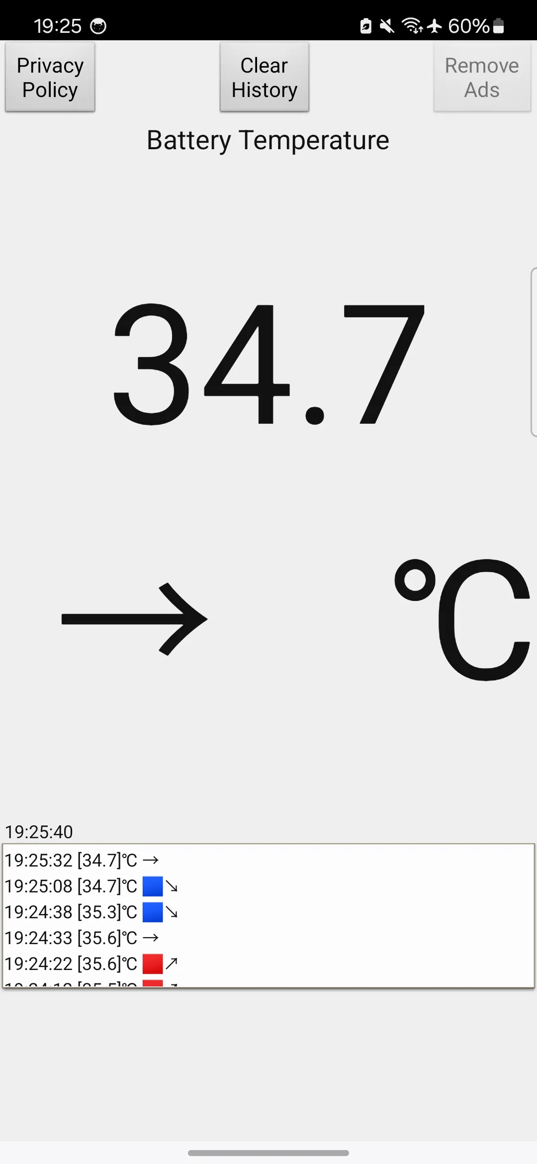 Phone Battery Temperature ℃ | Indus Appstore | Screenshot