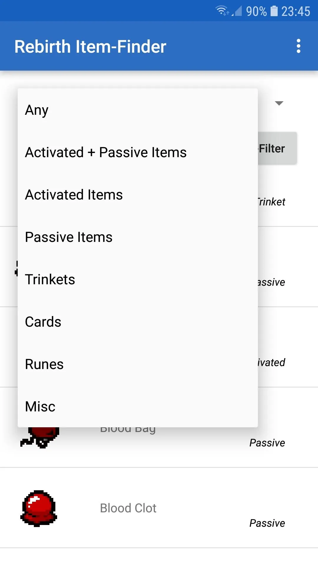 Item-Finder Binding of Isaac R | Indus Appstore | Screenshot