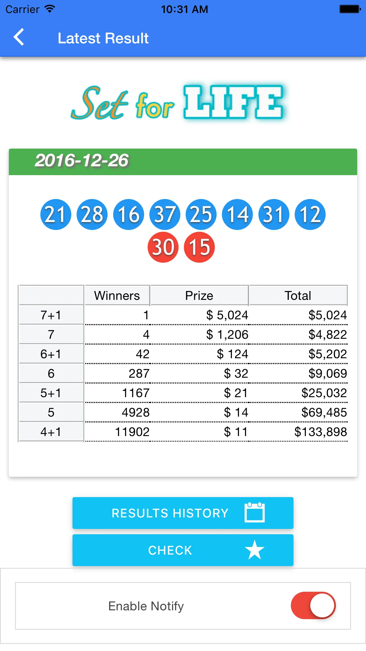 Australia Lotto Result check | Indus Appstore | Screenshot