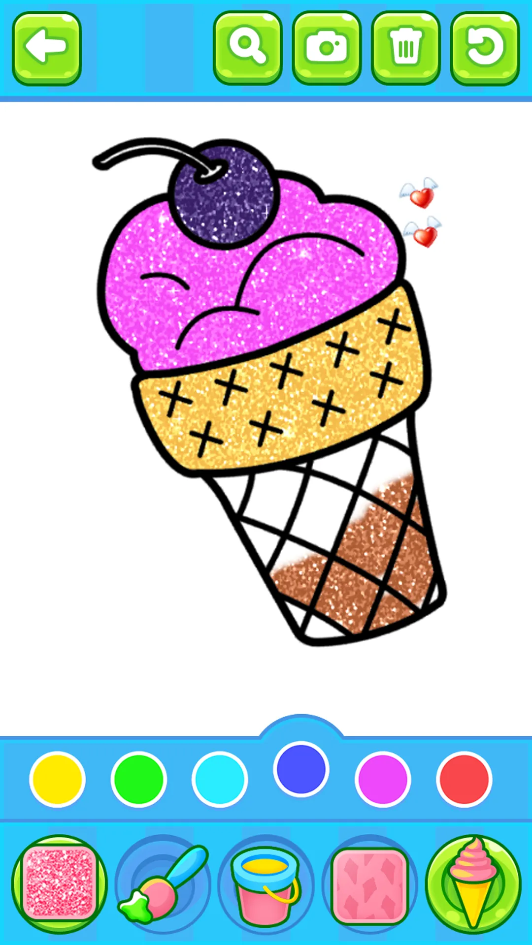 Glitter ice cream coloring | Indus Appstore | Screenshot